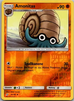 Pokémon-Karte Amonitas 75/181 Teams Sind Trumpf