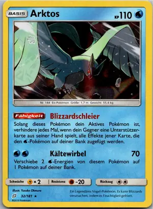 Pokémon-Karte Arktos 32/181 Teams Sind Trumpf