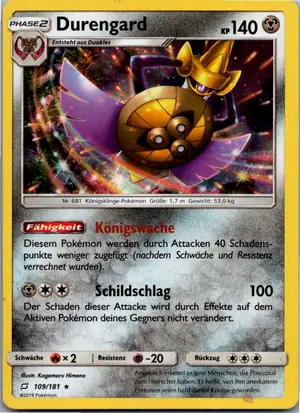 Pokémon-Karte Durengard 109/181 Teams Sind Trumpf