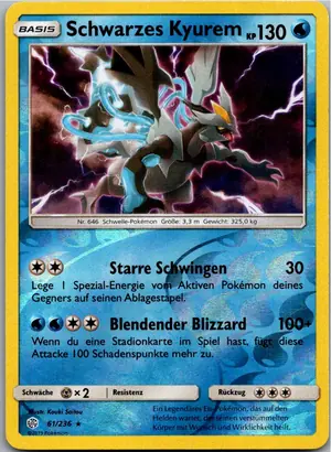 Pokémon-Karte Schwarzes Kyurem 61/236 Welten im Wandel