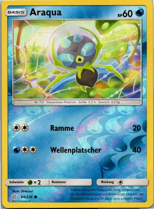 Pokémon-Karte Araqua 64/236 Welten im Wandel