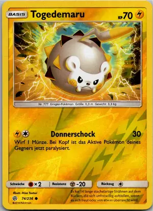 Pokémon-Karte Togedemaru 74/236 Welten im Wandel