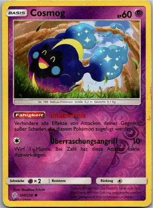 Pokémon-Karte Cosmog 100/236 Welten im Wandel