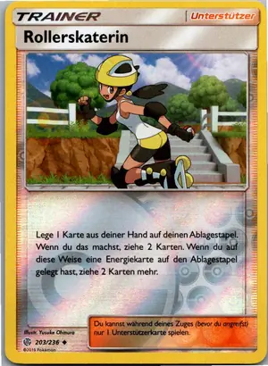 Pokémon-Karte Rollerskaterin 203/236 Welten im Wandel