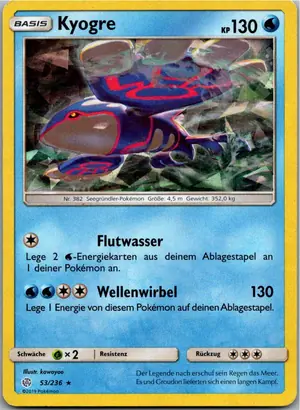 Pokémon-Karte Kyogre 53/236 Welten im Wandel