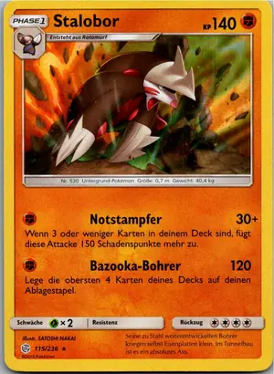 Pokémon-Karte Stalobor 115/236 Welten im Wandel