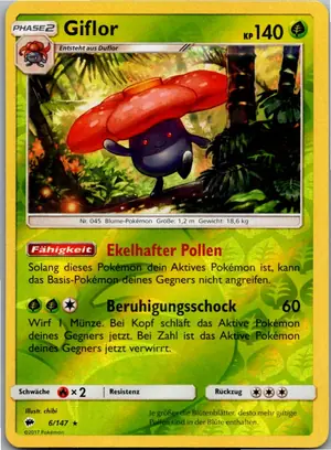 Pokémon-Karte Giflor 6/147 Nacht in Flammen