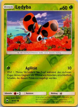 Pokémon-Karte Ledyba 9/147 Nacht in Flammen