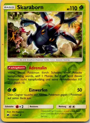 Pokémon-Karte Skaraborn 11/147 Nacht in Flammen