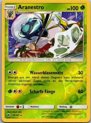 Pokémon-Karte Aranestro 15/147 Nacht in Flammen