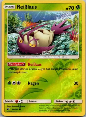 Pokémon-Karte Reißlaus 16/147 Nacht in Flammen