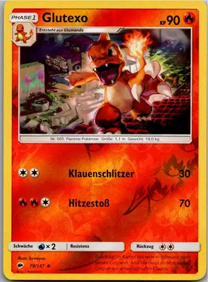 Pokémon-Karte Glutexo 19/147 Nacht in Flammen