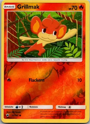 Pokémon-Karte Grillmak 22/147 Nacht in Flammen
