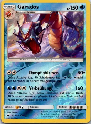 Pokémon-Karte Garados 33/147 Nacht in Flammen