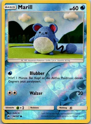 Pokémon-Karte Marill 34/147 Nacht in Flammen