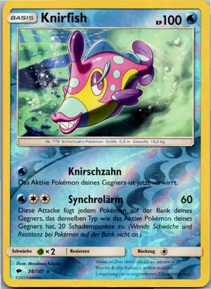 Pokémon-Karte Knirfish 38/147 Nacht in Flammen