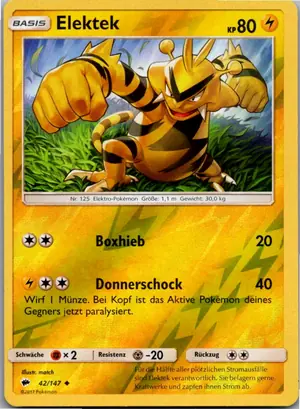 Pokémon-Karte Elektek 42/147 Nacht in Flammen