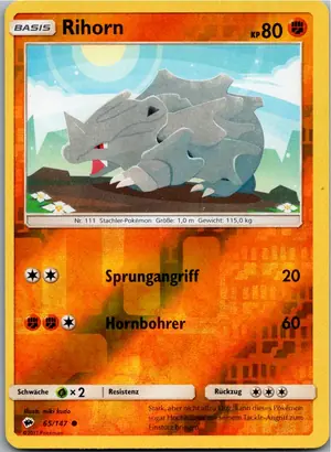 Pokémon-Karte Rihorn 65/147 Nacht in Flammen