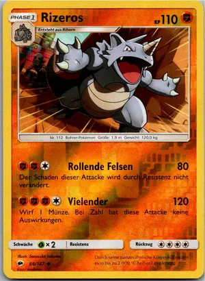 Pokémon-Karte Rizeros 66/147 Nacht in Flammen