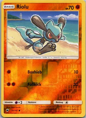 Pokémon-Karte Riolu 70/147 Nacht in Flammen