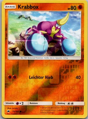 Pokémon-Karte Krabbox 73/147 Nacht in Flammen