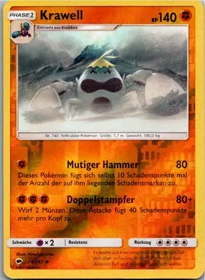 Pokémon-Karte Krawell 74/147 Nacht in Flammen