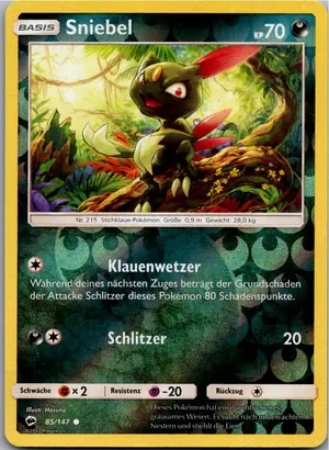 Pokémon-Karte Sniebel 85/147 Nacht in Flammen