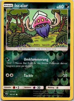 Pokémon-Karte Iscalar 89/147 Nacht in Flammen