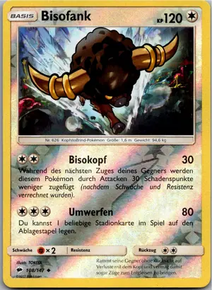 Pokémon-Karte Bisofank 108/147 Nacht in Flammen