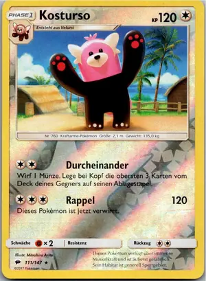 Pokémon-Karte Kosturso 111/147 Nacht in Flammen