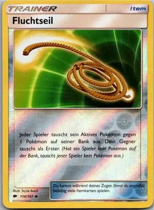 Pokémon-Karte Fluchtseil 114/147 Nacht in Flammen