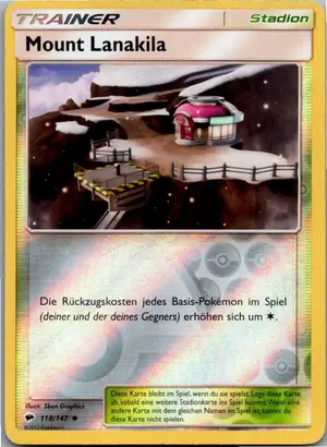 Pokémon-Karte Mount Lanakila 118/147 Nacht in Flammen