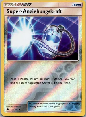 Pokémon-Karte Super-Anziehungskraft 124/147 Nacht in Flammen