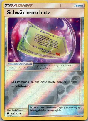 Pokémon-Karte Schwächenschutz 126/147 Nacht in Flammen