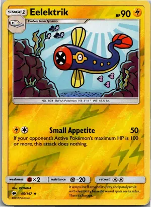 Pokémon-Karte Eelektrik Zapplalek 45/147 Nacht in Flammen