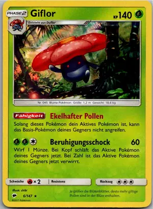 Pokémon-Karte Giflor 6/147 Nacht in Flammen