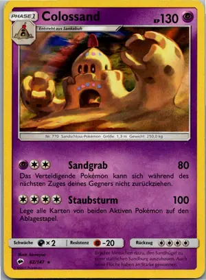 Pokémon-Karte Colossand 62/147 Nacht in Flammen