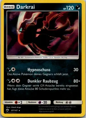 Pokémon-Karte Darkrai 87/147 Nacht in Flammen
