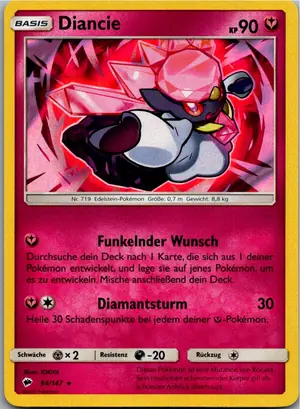 Pokémon-Karte Diancie 94/147 Nacht in Flammen