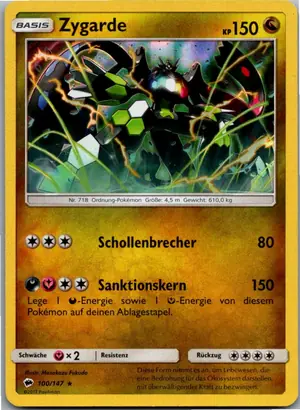 Pokémon-Karte Zygarde 100/147 Nacht in Flammen