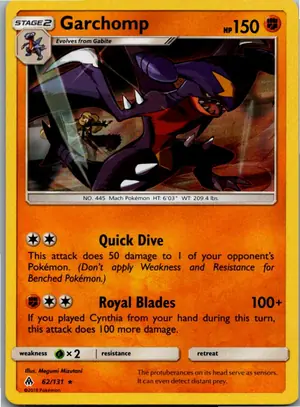 Pokémon-Karte Garchomp Knakrack 62/131 Grauen Der Lichtfinsternis