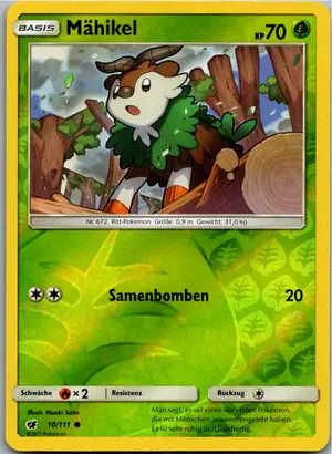 Pokémon-Karte Mähikel 10/111 Aufziehen der Sturmröte