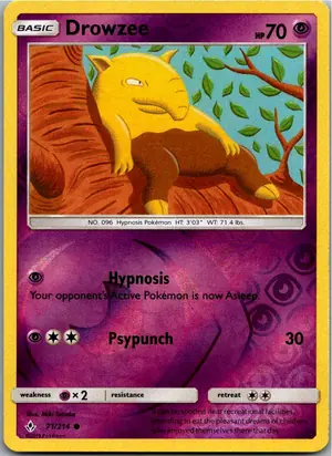 Pokémon-Karte Drowzee Traumato 71/214 Kräfte im Einklang