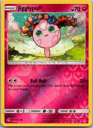 Pokémon-Karte Pummeluff 134/214 Kräfte im Einklang