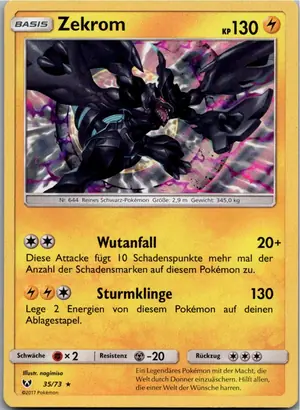 Pokémon-Karte Zekrom 35/73 Schimmernde Legenden