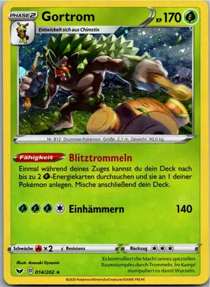 Pokémon-Karte Gortrom 014/202 Schwert & Schild