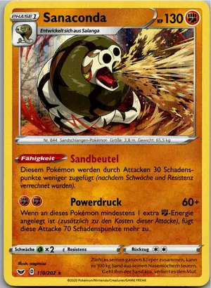 Pokémon-Karte Sanaconda 110/202 Schwert & Schild