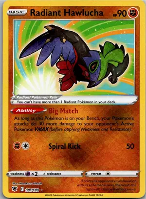 Pokémon-Karte Radiant Hawlucha 81/189 Astralglanz