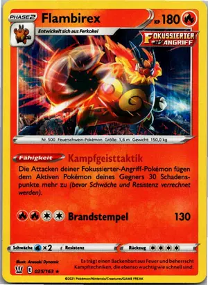 Pokémon-Karte Flambirex 025/163 Kampfstile