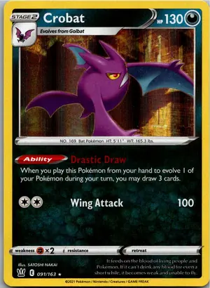 Pokémon-Karte Crobat Iksbat 091/163 Kampfstile